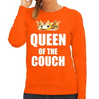 Koningsdag sweater queen of the couch oranje voor dames
