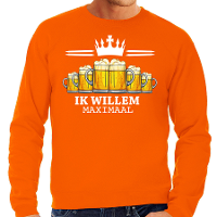 Koningsdag sweater voor heren   bier, ik willem   oranje   feestkleding