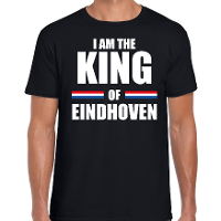 Koningsdag t shirt I am the King of Eindhoven zwart voor heren