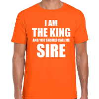 Koningsdag t shirt I am the King oranje voor heren