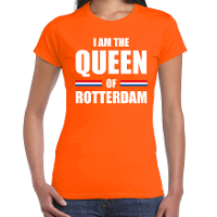 Koningsdag t shirt I am the Queen of Rotterdam oranje voor dames