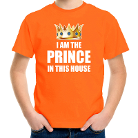 Koningsdag t shirt Im the prince in this house oranje jongens