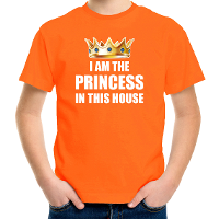Koningsdag t shirt Im the princess in this house oranje voor mei
