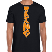 Koningsdag t shirt   king stropdas   heren   zwart
