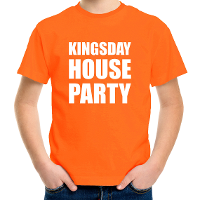 Koningsdag t shirt Kingsday house party oranje voor kinderen