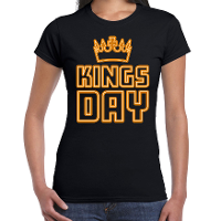 Koningsdag t shirt   kingsday   kroontje   dames   zwart