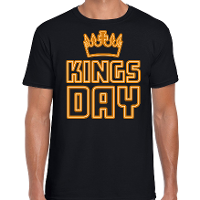 Koningsdag t shirt   kingsday   kroontje   zwart
