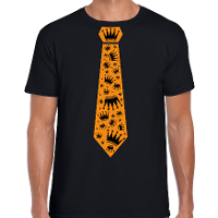 Koningsdag t shirt   kroontjes stropdas   heren   zwart