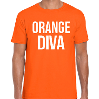Koningsdag t shirt orange diva oranje voor heren