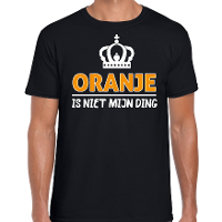 Koningsdag t shirt   oranje is niet mijn ding   heren   zwart