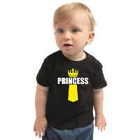 Koningsdag t shirt Princess met kroontje zwart voor peuters