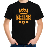 Koningsdag t shirt   prins   voor jongens   zwart