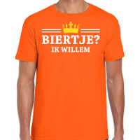 Koningsdag t shirt voor heren   biertje, ik willem   oranje   feestkleding