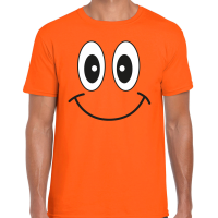 Koningsdag T shirt voor heren   smiley   oranje   feestkleding