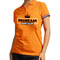 Koningsdag verkleed polo   oranje aan hard gaan   oranje   dames