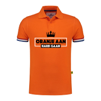 Koningsdag verkleed poloshirt heren   oranje aan hard gaan   oranje