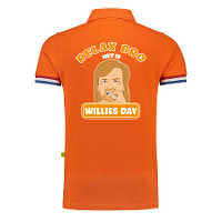 Koningsdag verkleed poloshirt heren   relax bro het is Willies day   oranje