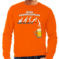 Koningsdag verkleed sweater heren   aftellen naar Koningsspelen   oranje