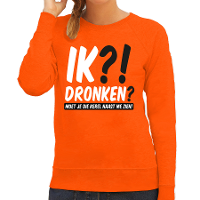 Koningsdag verkleed sweater   ik?! Dronken? Kerel   oranje   dames