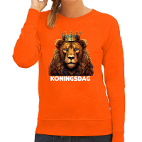 Koningsdag verkleed sweater leeuw   Koningsdag   oranje   dames