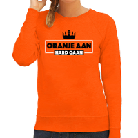 Koningsdag verkleed sweater   oranje aan hard gaan   oranje   dames