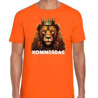 Koningsdag verkleed t shirt heren   leeuw   Koningsdag   oranje