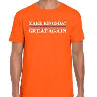 Koningsdag verkleed t shirt heren   make Kingsday great again   oranje