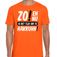 Koningsdag verkleed t shirt heren   tijd om te hakkuhh   oranje