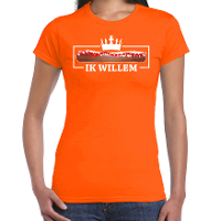 Koningsdag verkleed T shirt voor dames   frikandel, ik willem   oranje   feestkleding