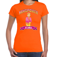 Koningsdag verkleed T shirt voor dames   kingpouce/tompouce   oranje   feestkleding