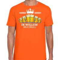 Koningsdag verkleed T shirt voor heren   bier, ik willem   oranje   feestkleding
