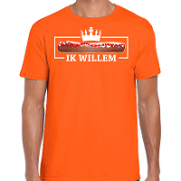 Koningsdag verkleed T shirt voor heren   frikandel, ik willem   oranje   feestkleding