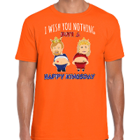 Koningsdag verkleed T shirt voor heren   Happy Kings day   oranje   feestkleding