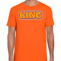 Koningsdag verkleed T shirt voor heren   King   oranje   feestkleding