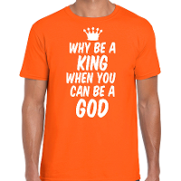 Koningsdag verkleed T shirt voor heren   koning   oranje   feestkleding