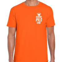 Koningsdag verkleed T shirt voor heren   koning pils dag   oranje   feestkleding
