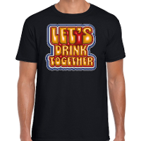 Koningsdag verkleed T shirt voor heren   let's drink together   zwart   feestkleding