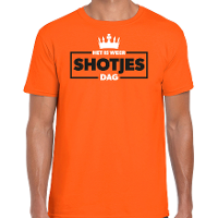 Koningsdag verkleed T shirt voor heren   shotjes   oranje   feestkleding