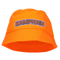 Koningsdag vissershoedje/bucket hat oranje   kampioen   57 58 cm