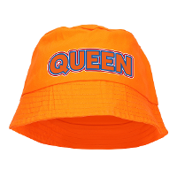 Koningsdag vissershoedje/bucket hat oranje   queen   57 58 cm
