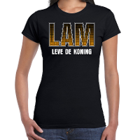 Lam leve de de Koning / Koningsdag t shirt / shirt zwart voor dames