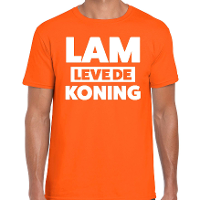 Lam leve de koning t shirt oranje voor heren   Koningsdag shirts