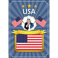 Landen thema USA/Amerika vlag thema poster   59 x 42 cm   papier   versiering
