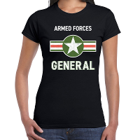 Landmacht / Armed forces verkleed t shirt zwart voor dames