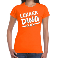 Lekker Ding fun t shirt oranje dames