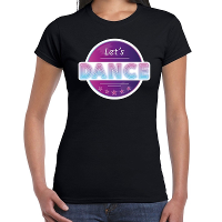 Lets Dance disco / feest t shirt zwart voor dames