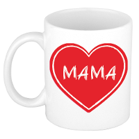 Liefste mama verjaardag cadeau mok   rood hartje   300 ml   keramiek   Moederdag