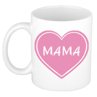 Liefste mama verjaardag cadeau mok   roze hartje   300 ml   keramiek   Moederdag