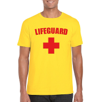 Lifeguard verkleed shirt   geel   heren   strandwacht Carnaval T shirt