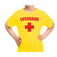 Lifeguard verkleed shirt   geel   voor kinderen   reddingsbrigade shirt